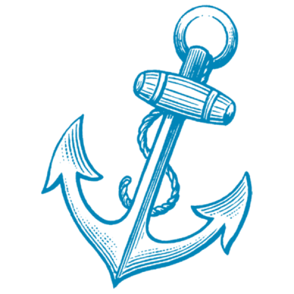 Stylized Blue Anchor PNG Transparent Background