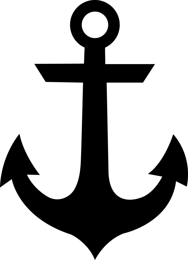 Black Anchor Icon PNG Transparent Background