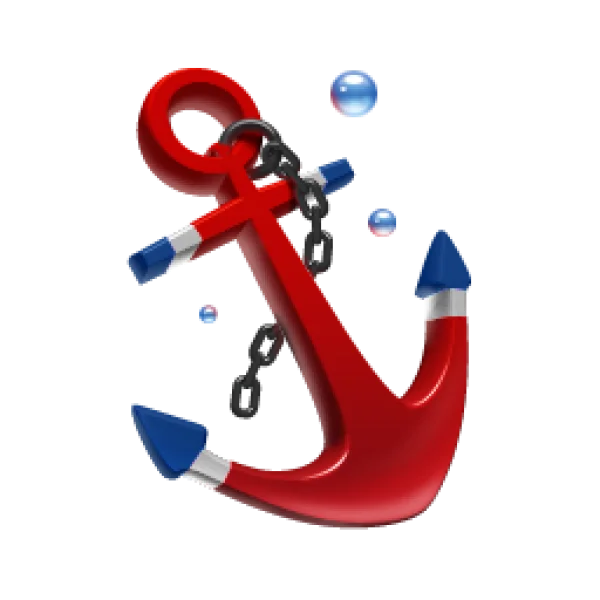 Red Anchor with Chain PNG Transparent Background