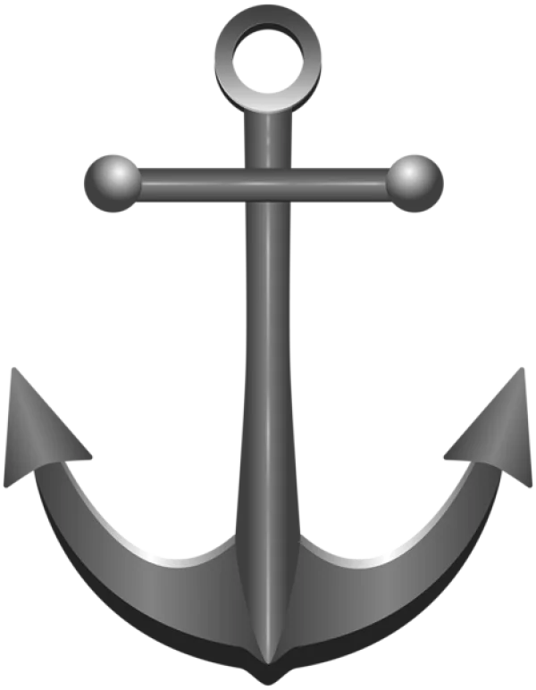 Silver Anchor PNG Transparent Background