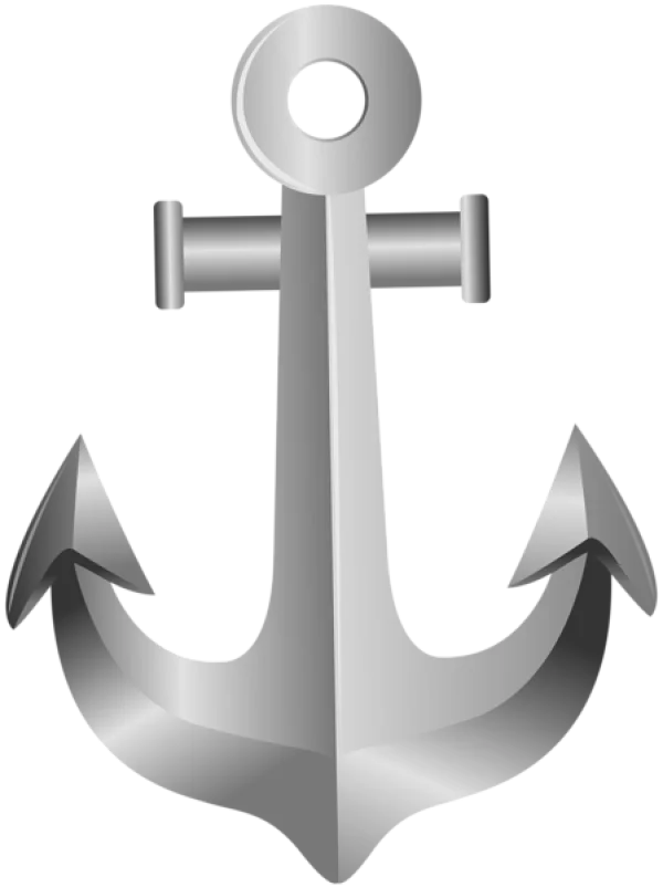 Silver Anchor PNG Transparent Background
