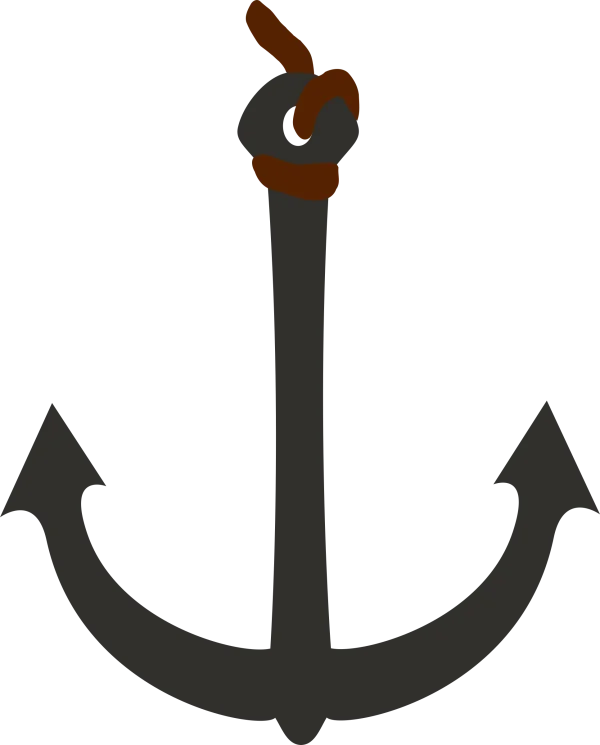 Simple Anchor with Rope PNG Transparent Background