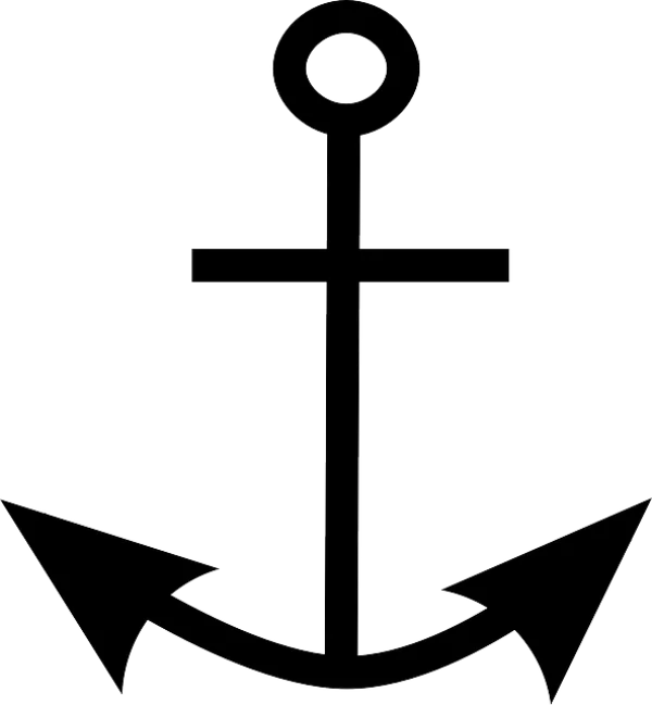 Black Anchor Symbol PNG Transparent Background