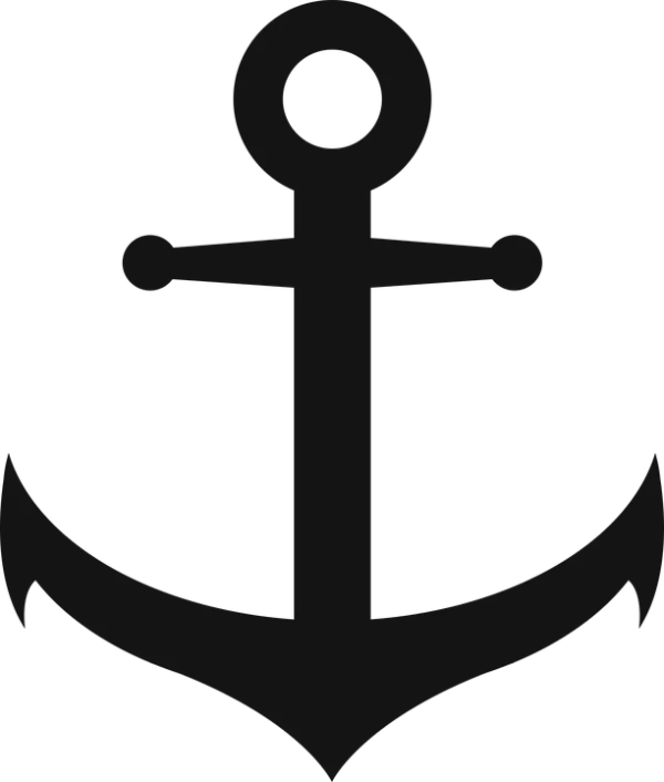 Black Anchor Silhouette PNG Transparent Background