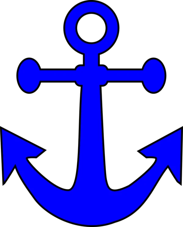 Blue Anchor Icon PNG Transparent Background
