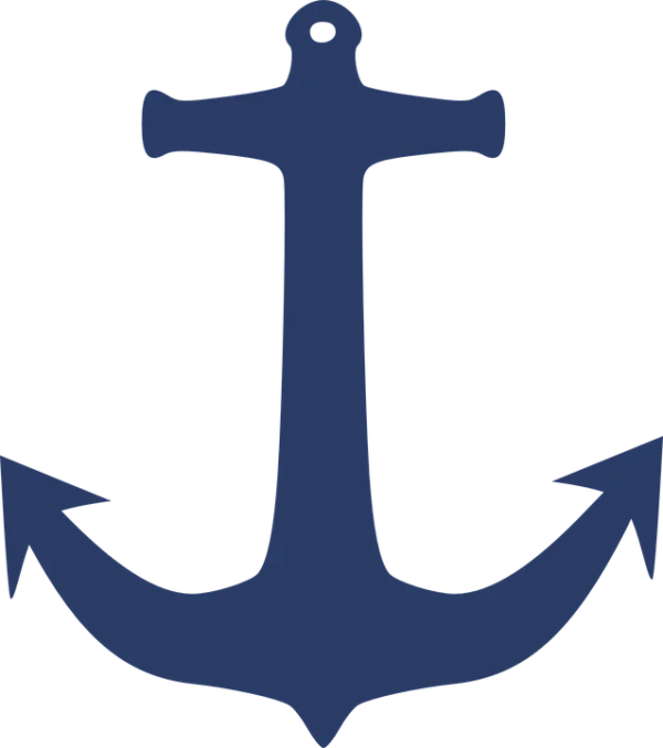 Navy Blue Anchor PNG Transparent Background