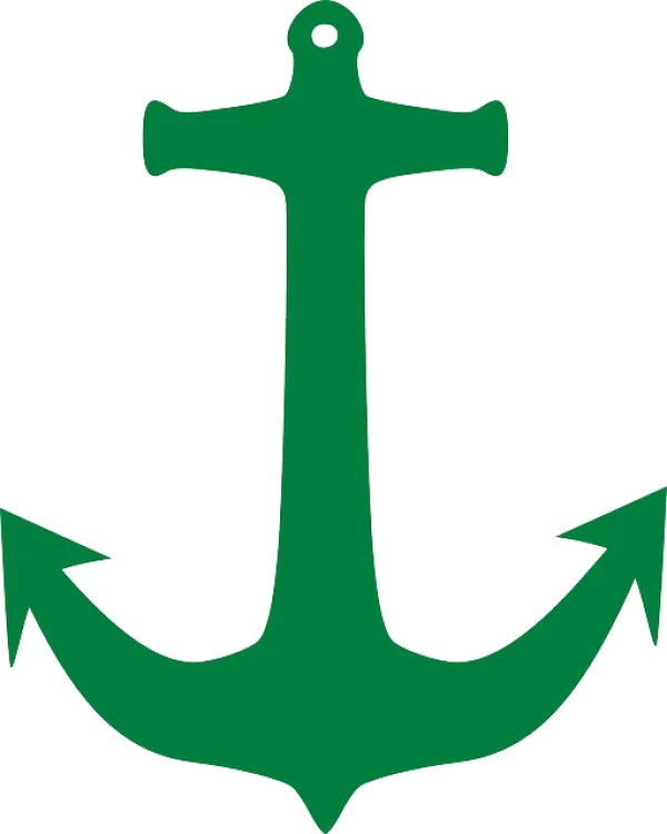 Simple Green Anchor PNG Transparent Background