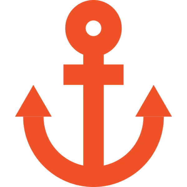 Orange Anchor Icon PNG Transparent Background