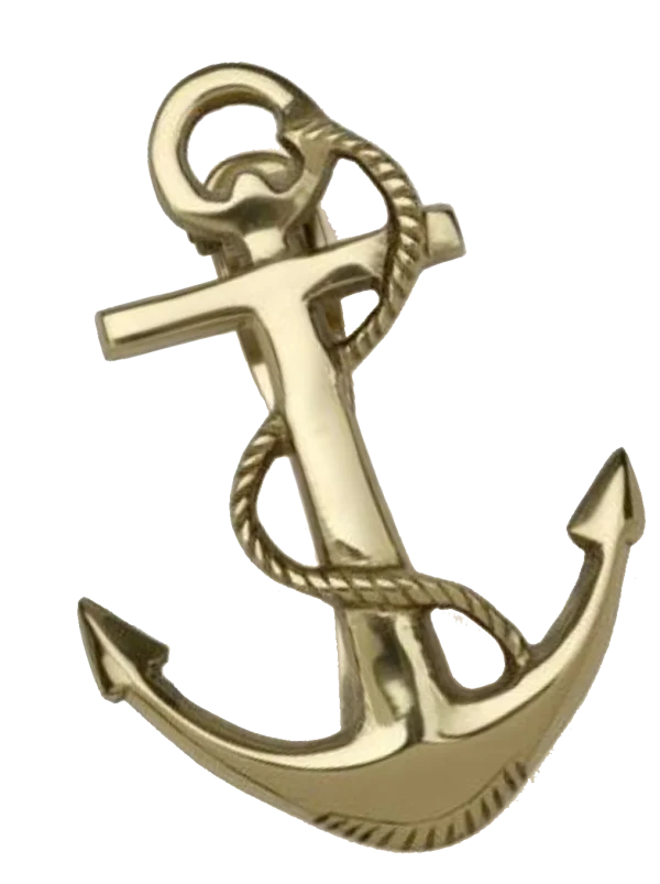 Golden Anchor with Rope PNG Transparent Background