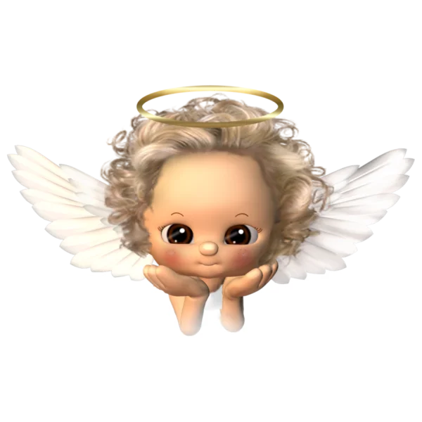 Adorable Baby Angel on Cloud PNG Transparent Background