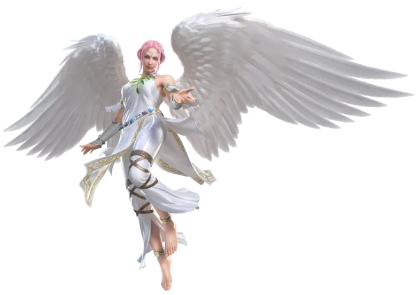 Ethereal Angel with White Wings PNG Transparent Background
