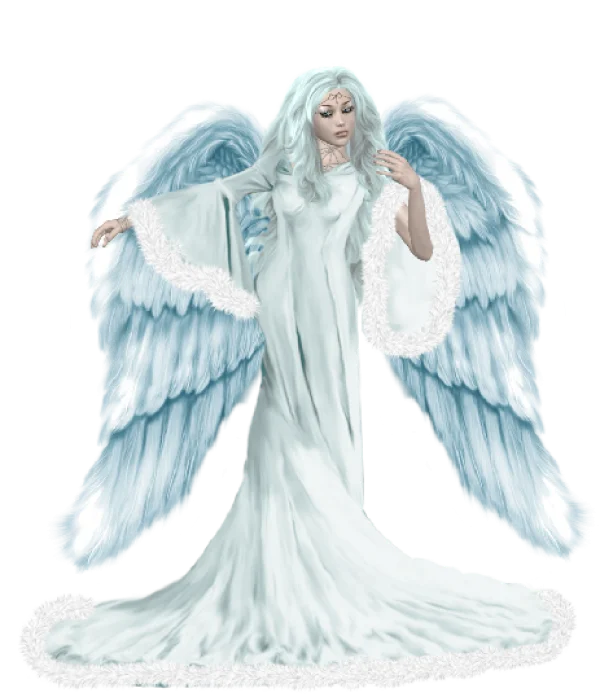 Ethereal Ice Angel PNG Transparent Background