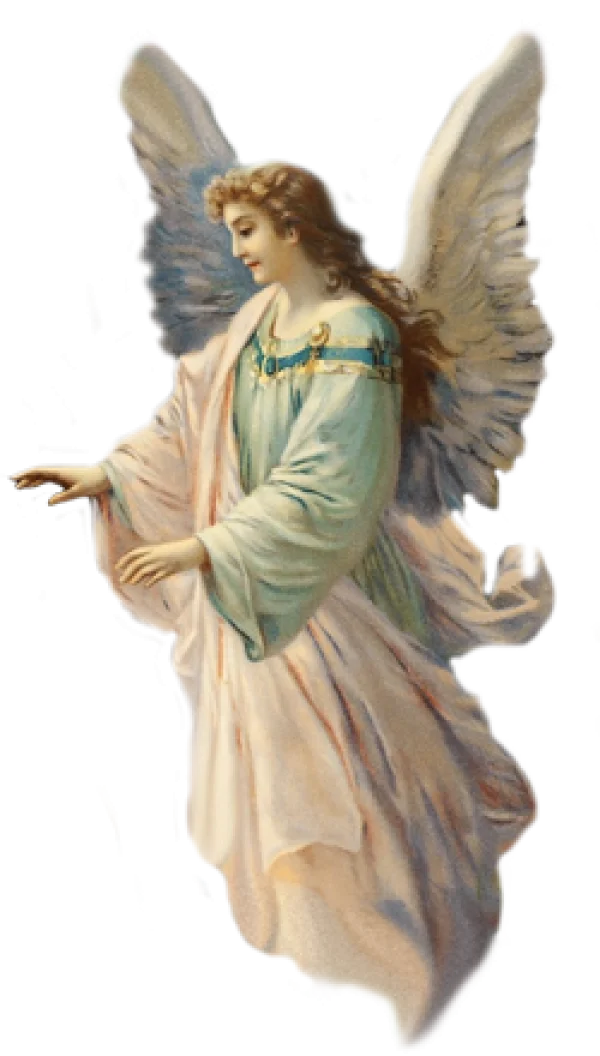 Vintage Angel with Wings PNG Transparent Background