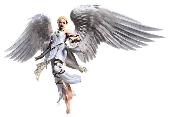 Elegant Angel with White Wings PNG