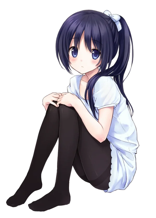 Cute Anime Girl Sitting Transparent Background