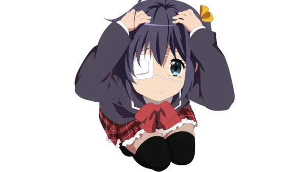 Rikka Takanashi Anime Girl with Eyepatch PNG
