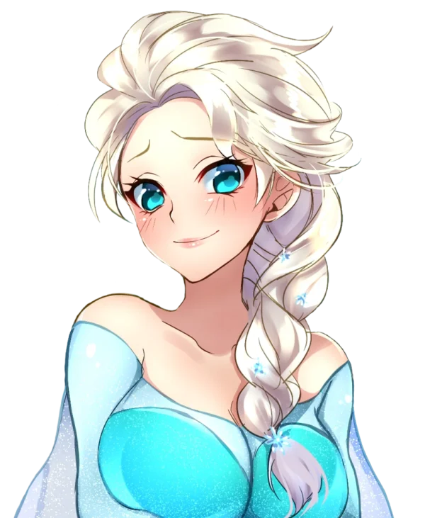 Smiling Anime Ice Princess PNG Transparent