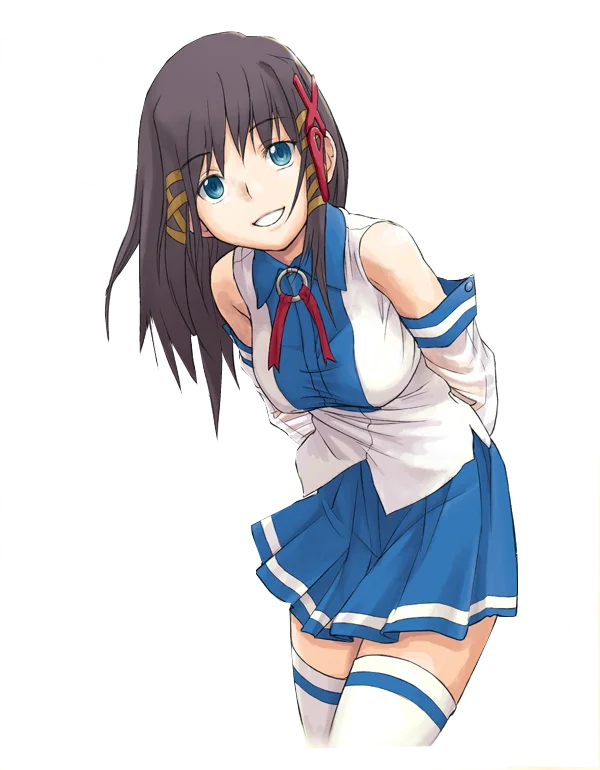 Smiling Anime Girl in Sailor Outfit PNG