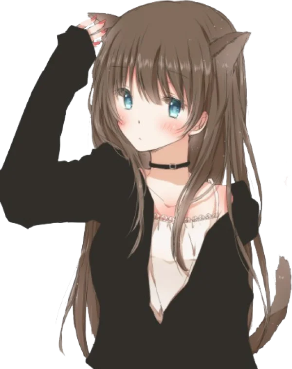 Cute Anime Neko Girl PNG Transparent