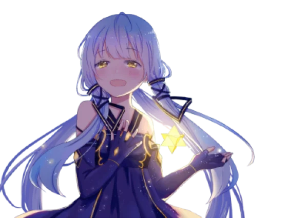 Anime Girl Holding Star PNG Transparent Background