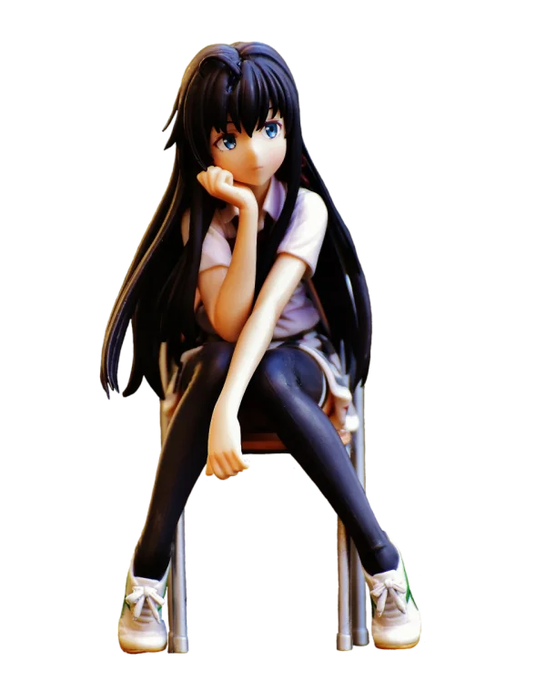 Anime Girl Figure Sitting Transparent PNG