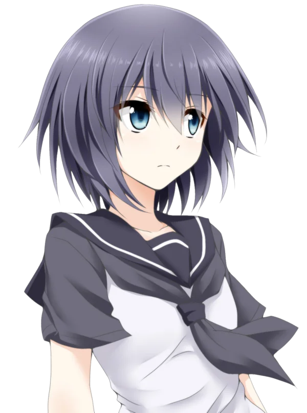 Anime Girl in School Uniform PNG Transparent Background