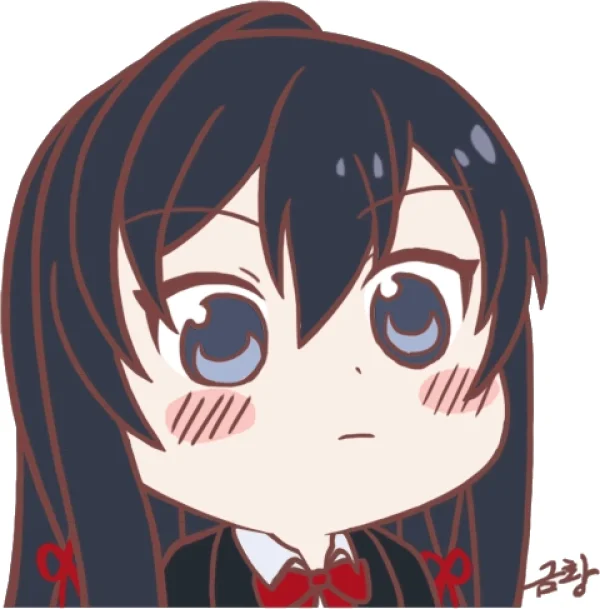 Chibi Anime Girl Blushing Face Icon PNG