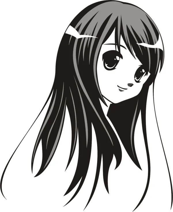 Cute Anime Manga Girl Face PNG Transparent
