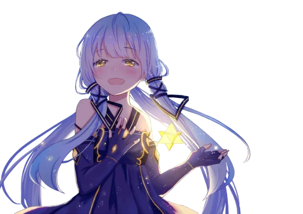 Anime Girl Holding Glowing Star Transparent PNG