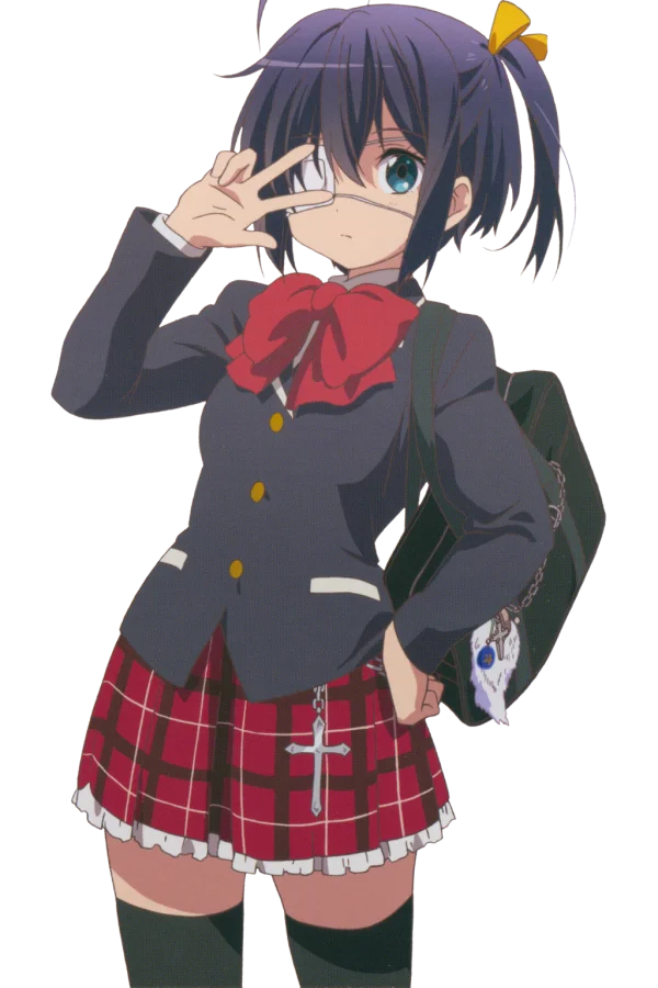 Anime School Girl Peace Sign PNG Transparent Background