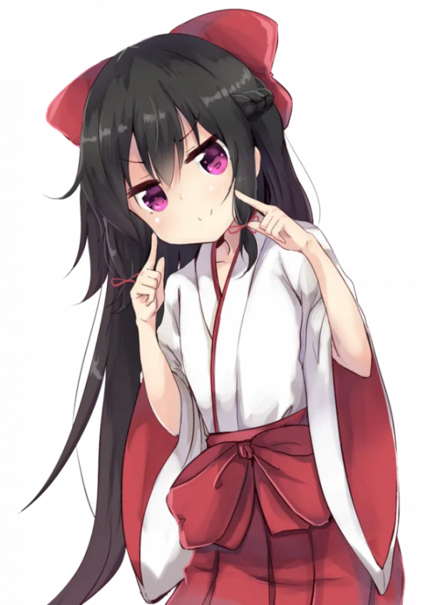 Cute Anime Miko Girl Transparent PNG
