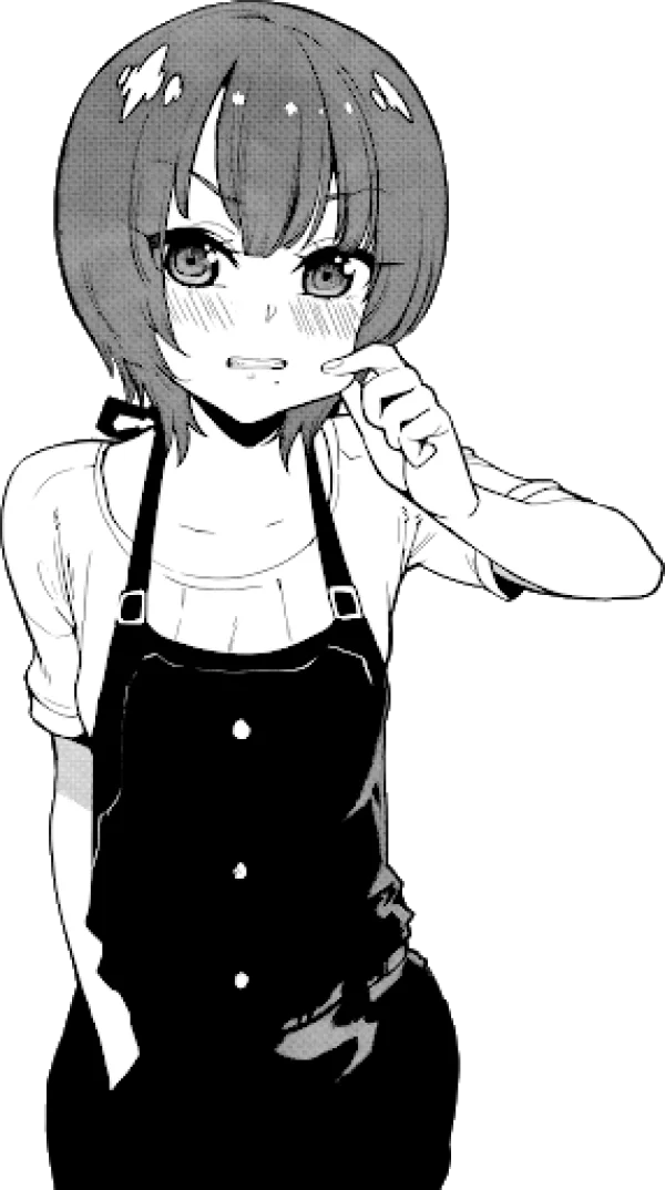 Shy Anime Girl PNG Transparent Background