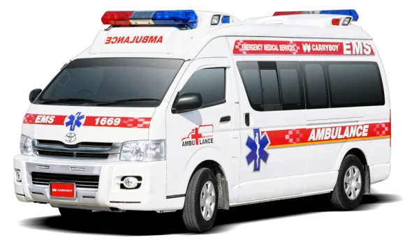 White Emergency Ambulance PNG Transparent Background
