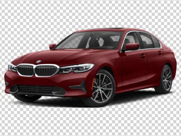 Dark Red BMW 3 Series Sedan PNG Transparent Background