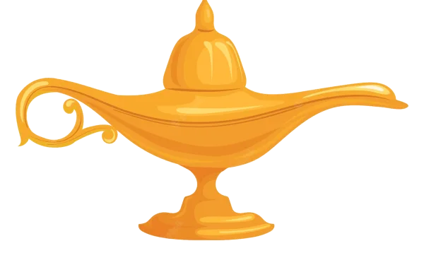 Golden Magic Lamp PNG Transparent Background