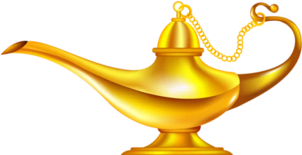 Golden Genie Lamp PNG Transparent Background