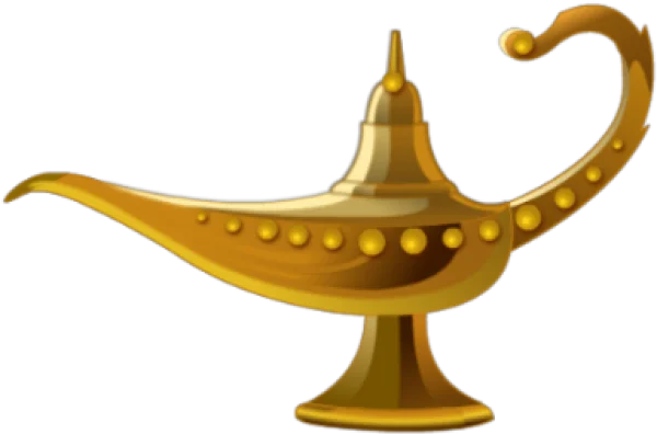 Golden Genie Lamp PNG Transparent Background