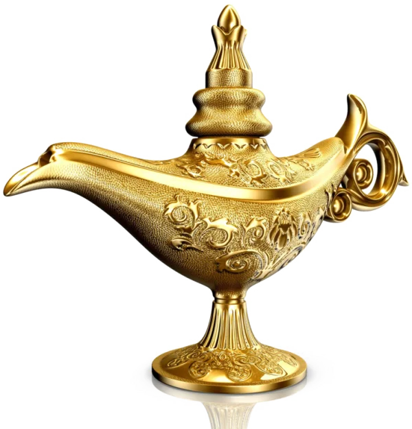 Golden Genie Lamp PNG Transparent Background