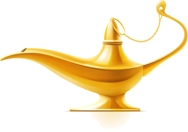Golden Magic Genie Lamp PNG Transparent Background