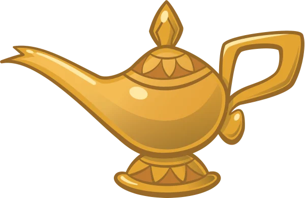Golden Magic Lamp PNG Transparent Background
