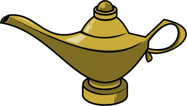 Golden Magic Lamp PNG Transparent Background