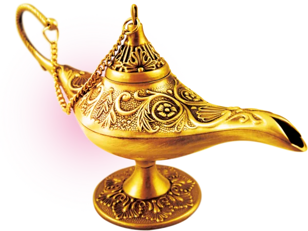 Ornate Golden Genie Lamp PNG Transparent Background