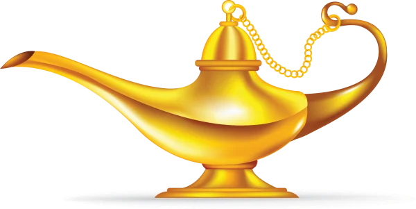 Golden Magic Lamp PNG Transparent Background