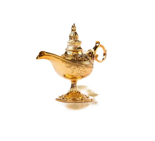 Golden Genie Lamp PNG Transparent Background
