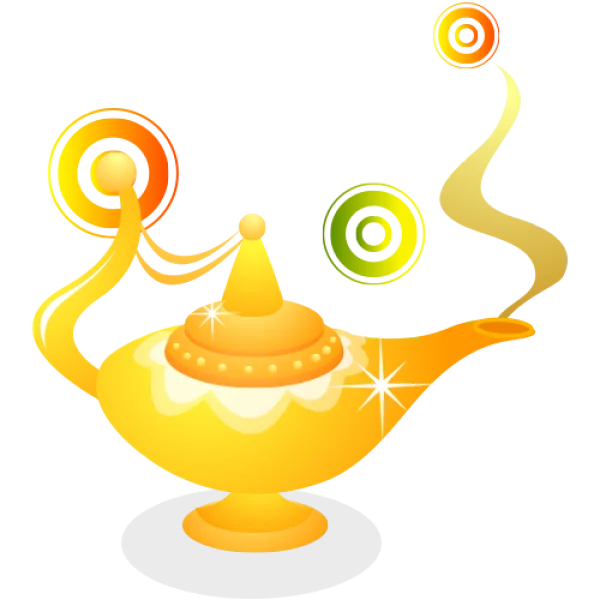 Golden Magic Lamp PNG Transparent Background