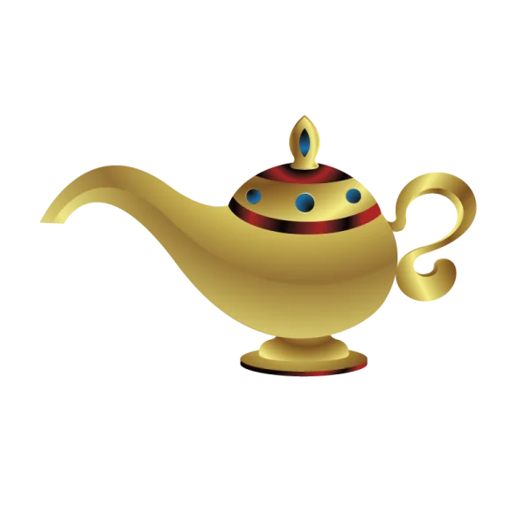 Golden Genie Lamp PNG Transparent Background