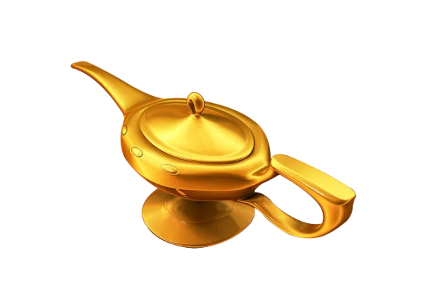 Golden Magic Lamp PNG Transparent Background