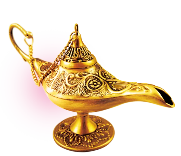 Golden Genie Lamp PNG Transparent Background