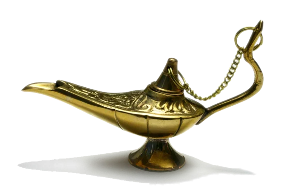 Golden Aladdin's Lamp PNG Transparent Background