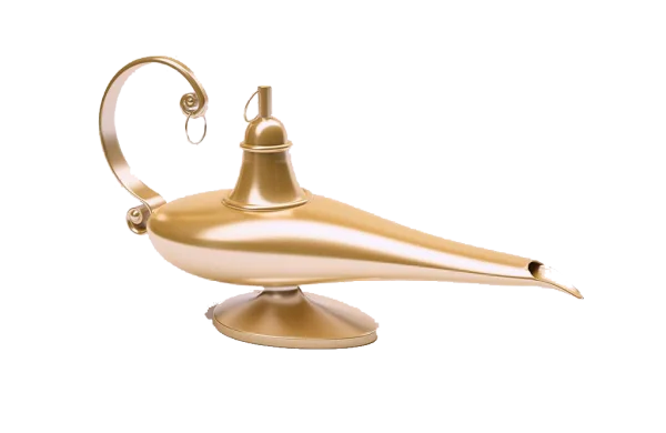 Golden Genie Lamp PNG Transparent Background